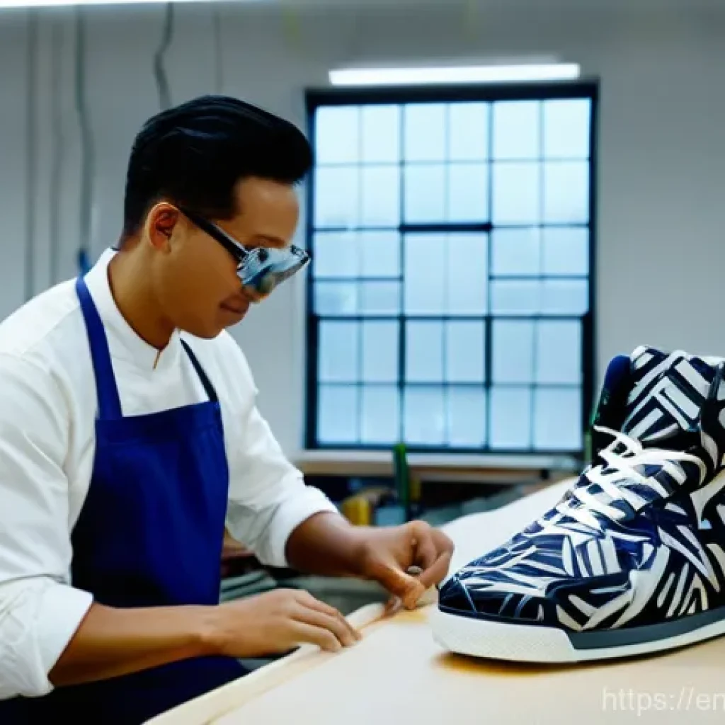 지역생산의 혁신 사례 분석 - The Agile Micro-Factory: Custom Sneaker Production**
"A brightly lit, bustling interior of a modern...