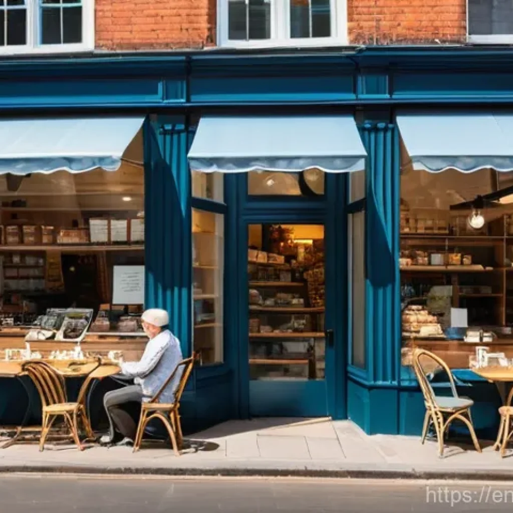 지역생산과 지역 사회의 관계 - **Prompt:** A bustling, sun-drenched high street in a charming, fictional town, celebrating the "Hea...