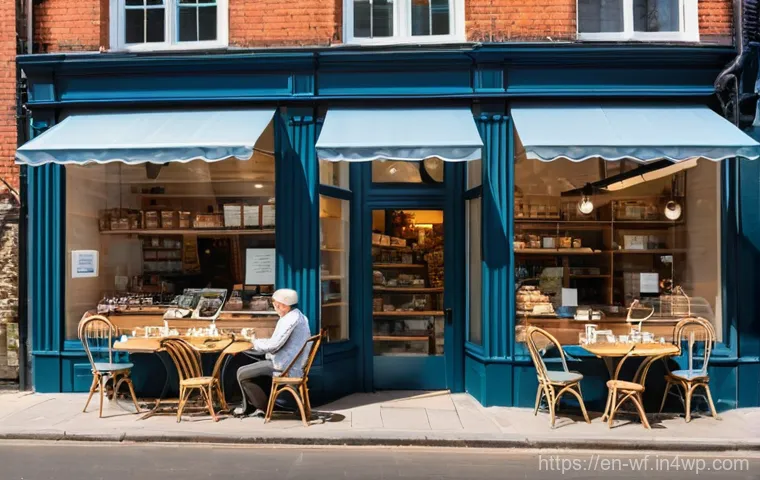 지역생산과 지역 사회의 관계 - **Prompt:** A bustling, sun-drenched high street in a charming, fictional town, celebrating the "Hea...