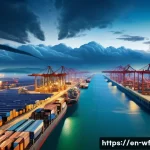 Home 20 지역생산과 정책 변화의 관계 - A vibrant, detailed image depicting the contrast between traditional global supply chains and resili...