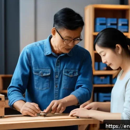 Home 28 지역생산의 최신 트렌드 분석 - A cozy, sunlit local workshop where artisans use smart automation tools alongside traditional crafts...